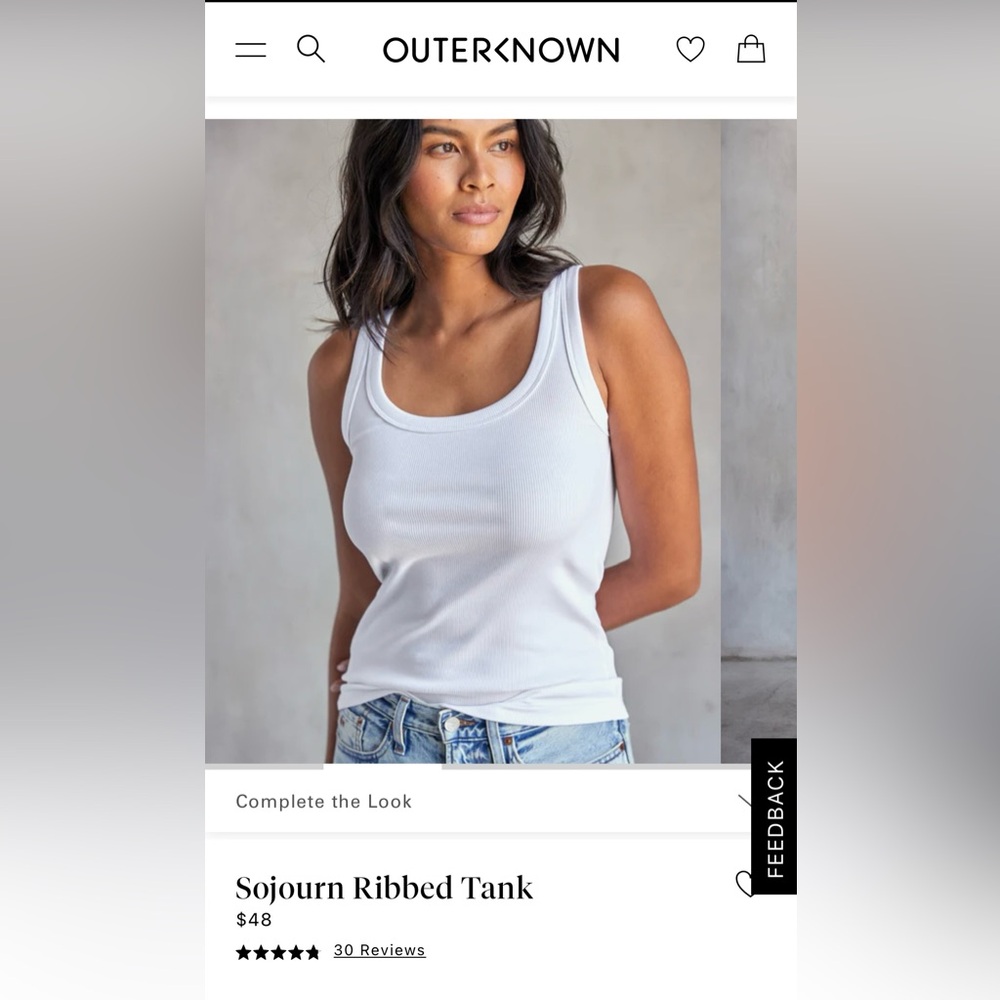 Outerknown Sojourn tank top white medium NWT